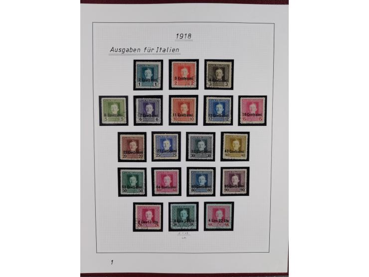 1915/18, meist gestempelte Sammlung mit u.a. Mi.-Nr. 1-21 und Ausgaben für Serbien mit u.a. Mi.-Nr. 1-21 (Werte 3-10 K. signi