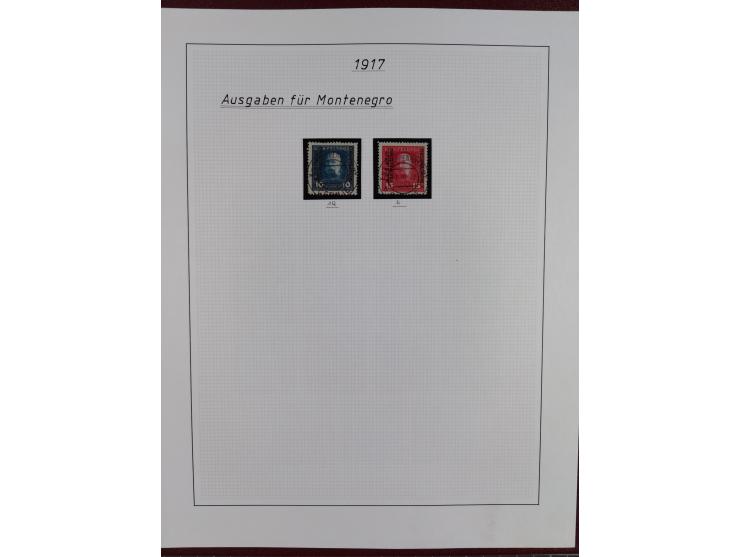 1915/18, meist gestempelte Sammlung mit u.a. Mi.-Nr. 1-21 und Ausgaben für Serbien mit u.a. Mi.-Nr. 1-21 (Werte 3-10 K. signi