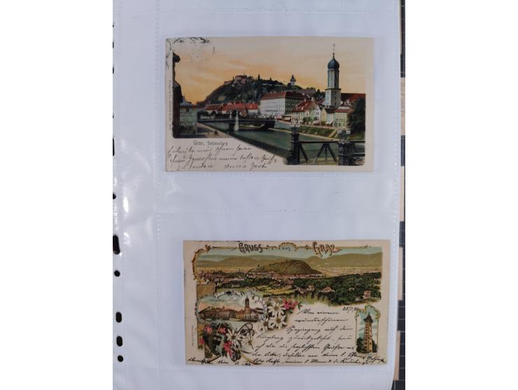 1898/1920, über 100 Ansichtskarten inkl. etwas Ungarn mit besseren Ansichten, Lithos und Motiven, augenscheinlich alle gebrau