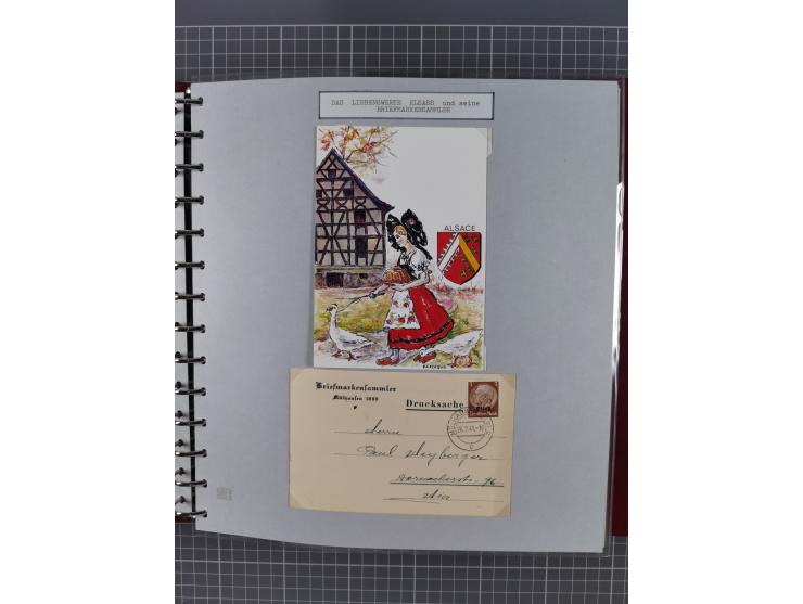 1940/44, interessante Sammlung inkl. Lothringen und Luxemburg mit ca. 140 Briefen, Karten und Ganzsachen sowie etwas an losen