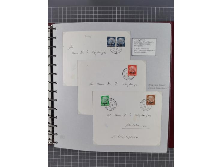 1940/44, interessante Sammlung inkl. Lothringen und Luxemburg mit ca. 140 Briefen, Karten und Ganzsachen sowie etwas an losen