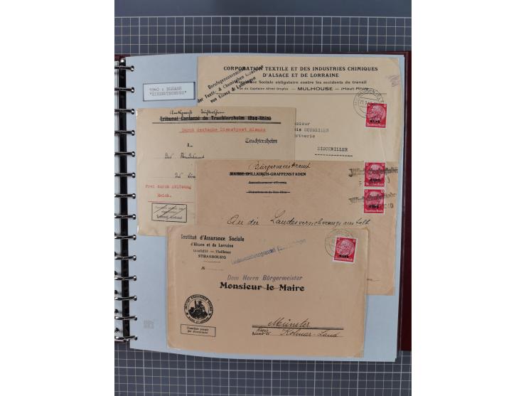 1940/44, interessante Sammlung inkl. Lothringen und Luxemburg mit ca. 140 Briefen, Karten und Ganzsachen sowie etwas an losen