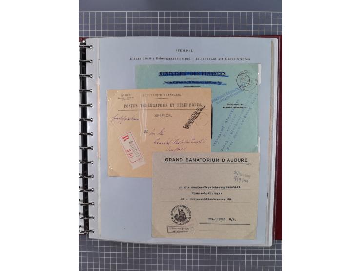 1940/44, interessante Sammlung inkl. Lothringen und Luxemburg mit ca. 140 Briefen, Karten und Ganzsachen sowie etwas an losen