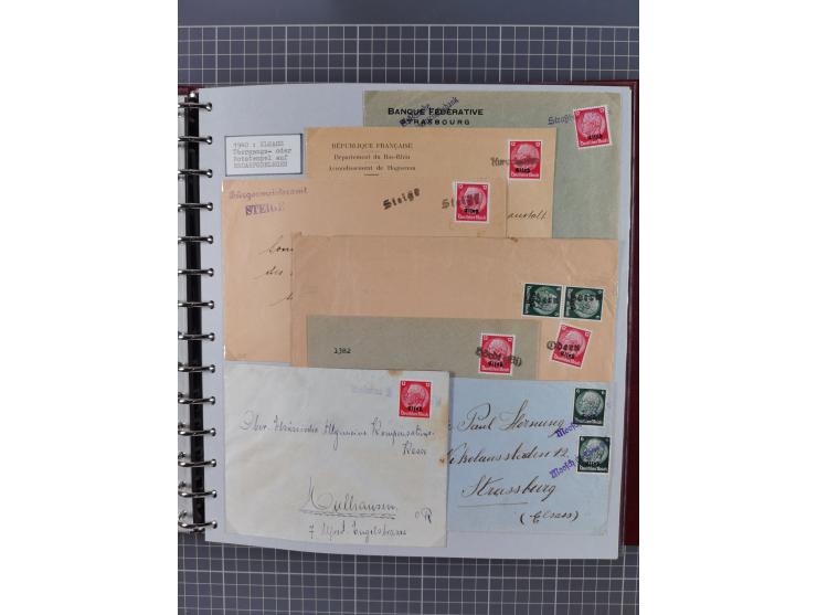 1940/44, interessante Sammlung inkl. Lothringen und Luxemburg mit ca. 140 Briefen, Karten und Ganzsachen sowie etwas an losen