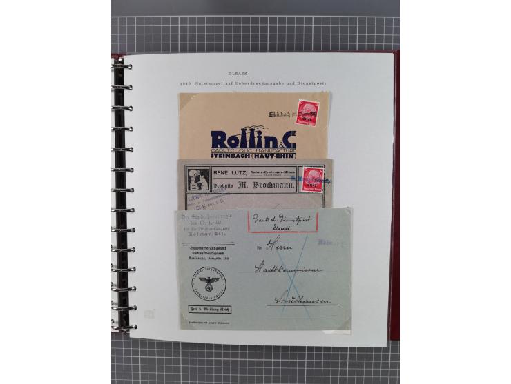 1940/44, interessante Sammlung inkl. Lothringen und Luxemburg mit ca. 140 Briefen, Karten und Ganzsachen sowie etwas an losen