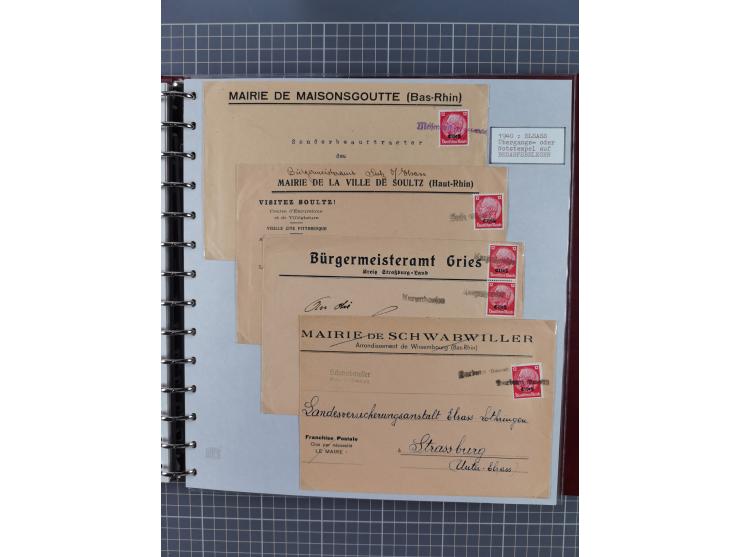 1940/44, interessante Sammlung inkl. Lothringen und Luxemburg mit ca. 140 Briefen, Karten und Ganzsachen sowie etwas an losen