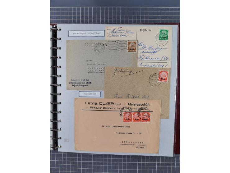 1940/44, interessante Sammlung inkl. Lothringen und Luxemburg mit ca. 140 Briefen, Karten und Ganzsachen sowie etwas an losen
