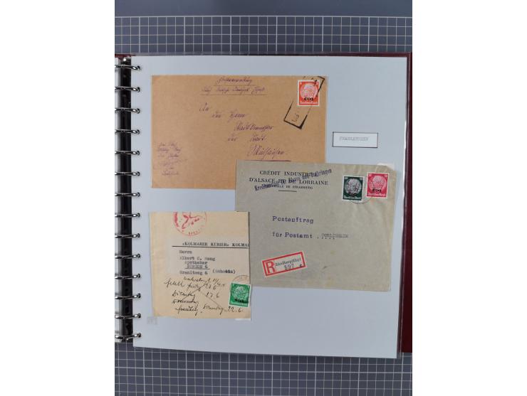 1940/44, interessante Sammlung inkl. Lothringen und Luxemburg mit ca. 140 Briefen, Karten und Ganzsachen sowie etwas an losen