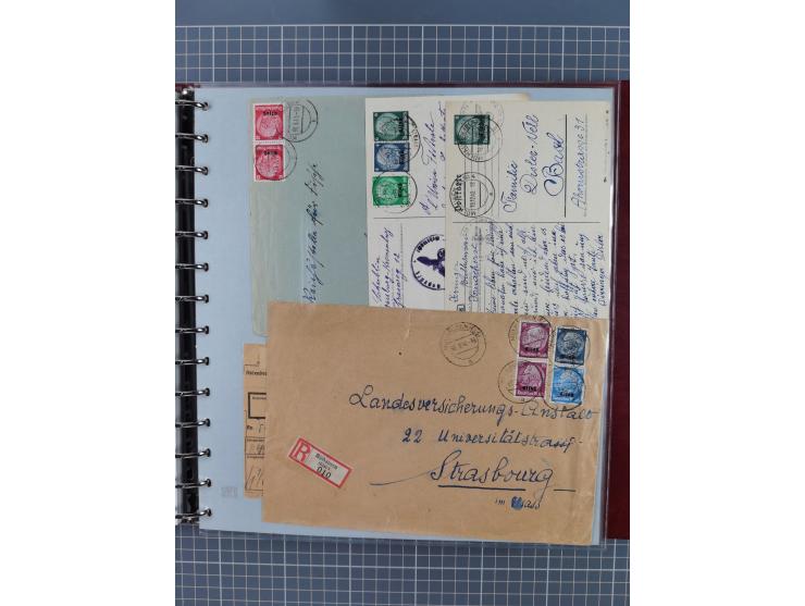 1940/44, interessante Sammlung inkl. Lothringen und Luxemburg mit ca. 140 Briefen, Karten und Ganzsachen sowie etwas an losen