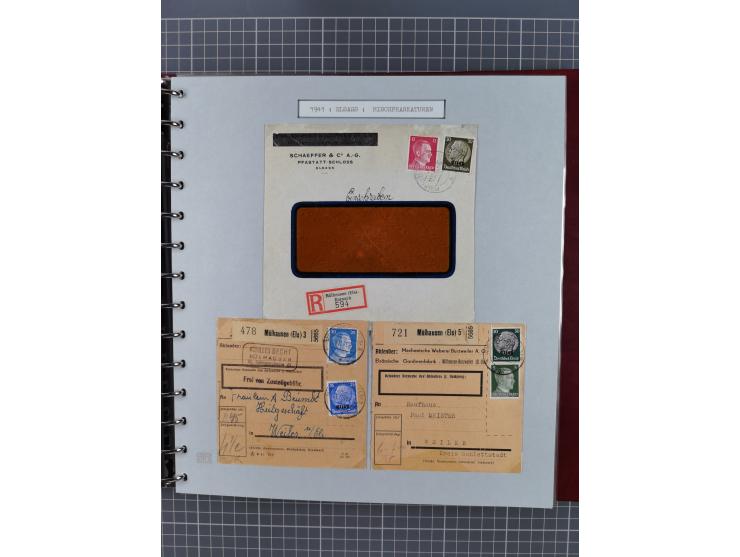 1940/44, interessante Sammlung inkl. Lothringen und Luxemburg mit ca. 140 Briefen, Karten und Ganzsachen sowie etwas an losen