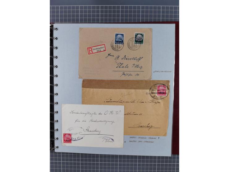 1940/44, interessante Sammlung inkl. Lothringen und Luxemburg mit ca. 140 Briefen, Karten und Ganzsachen sowie etwas an losen