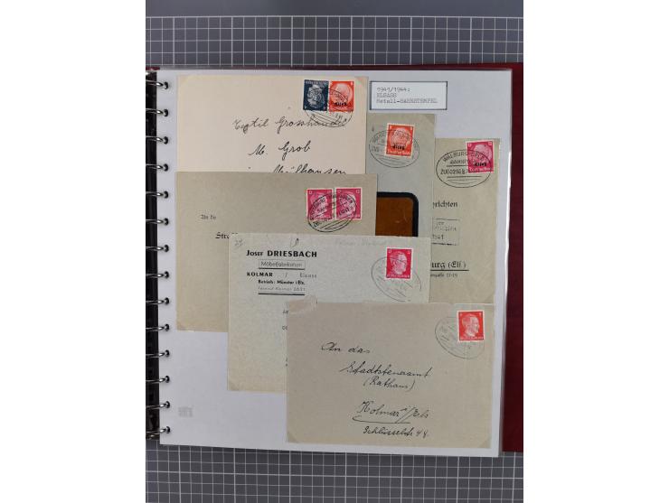 1940/44, interessante Sammlung inkl. Lothringen und Luxemburg mit ca. 140 Briefen, Karten und Ganzsachen sowie etwas an losen