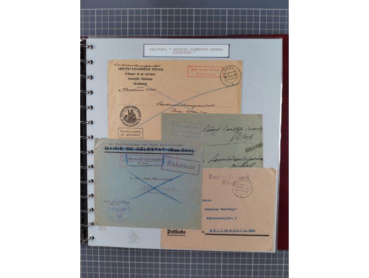 1940/44, interessante Sammlung inkl. Lothringen und Luxemburg mit ca. 140 Briefen, Karten und Ganzsachen sowie etwas an losen