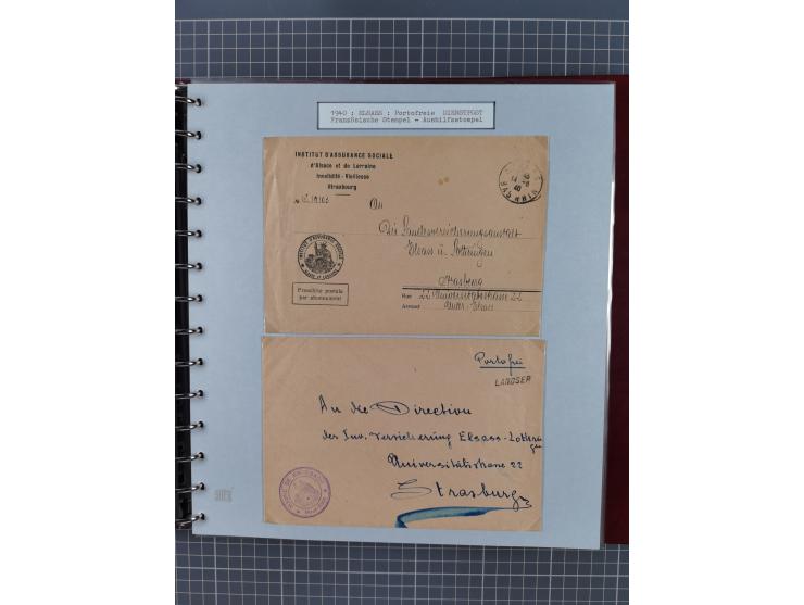 1940/44, interessante Sammlung inkl. Lothringen und Luxemburg mit ca. 140 Briefen, Karten und Ganzsachen sowie etwas an losen