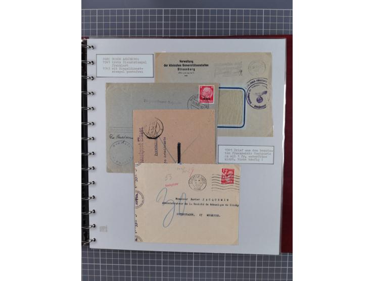 1940/44, interessante Sammlung inkl. Lothringen und Luxemburg mit ca. 140 Briefen, Karten und Ganzsachen sowie etwas an losen