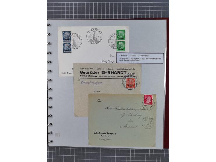 1940/44, interessante Sammlung inkl. Lothringen und Luxemburg mit ca. 140 Briefen, Karten und Ganzsachen sowie etwas an losen