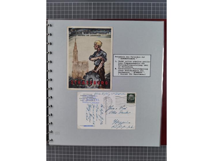 1940/44, interessante Sammlung inkl. Lothringen und Luxemburg mit ca. 140 Briefen, Karten und Ganzsachen sowie etwas an losen