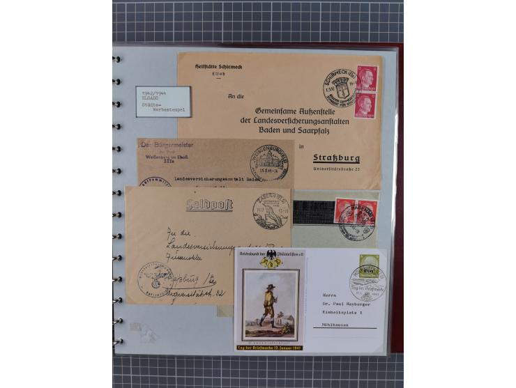 1940/44, interessante Sammlung inkl. Lothringen und Luxemburg mit ca. 140 Briefen, Karten und Ganzsachen sowie etwas an losen