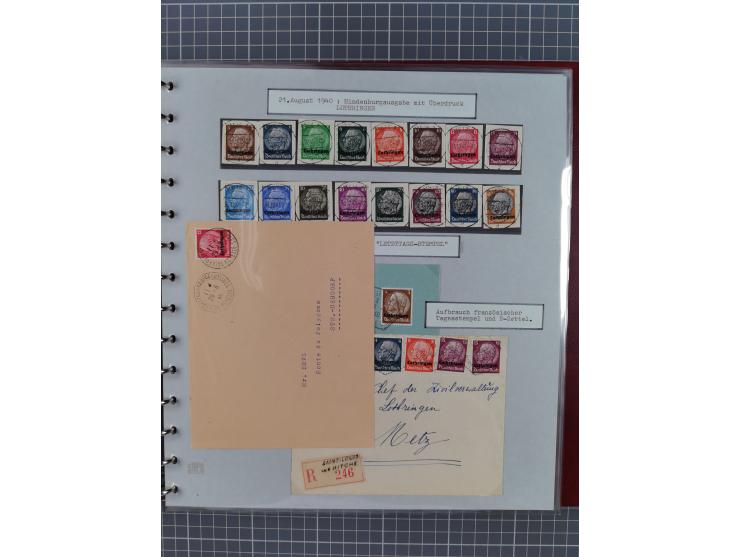 1940/44, interessante Sammlung inkl. Lothringen und Luxemburg mit ca. 140 Briefen, Karten und Ganzsachen sowie etwas an losen