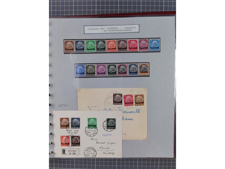 1940/44, interessante Sammlung inkl. Lothringen und Luxemburg mit ca. 140 Briefen, Karten und Ganzsachen sowie etwas an losen