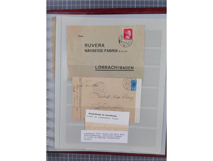 1940/44, interessante Sammlung inkl. Lothringen und Luxemburg mit ca. 140 Briefen, Karten und Ganzsachen sowie etwas an losen