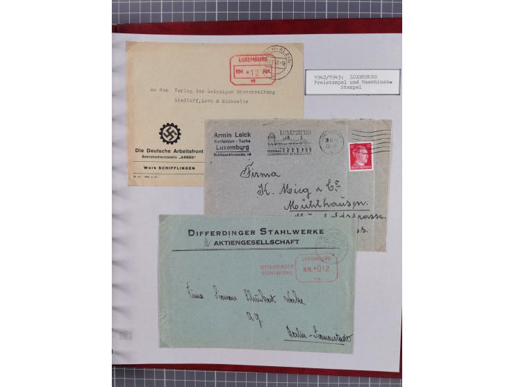 1940/44, interessante Sammlung inkl. Lothringen und Luxemburg mit ca. 140 Briefen, Karten und Ganzsachen sowie etwas an losen