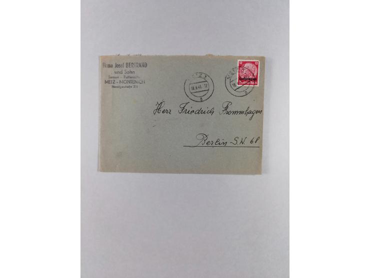 1940/44, interessante Sammlung inkl. Lothringen und Luxemburg mit ca. 140 Briefen, Karten und Ganzsachen sowie etwas an losen