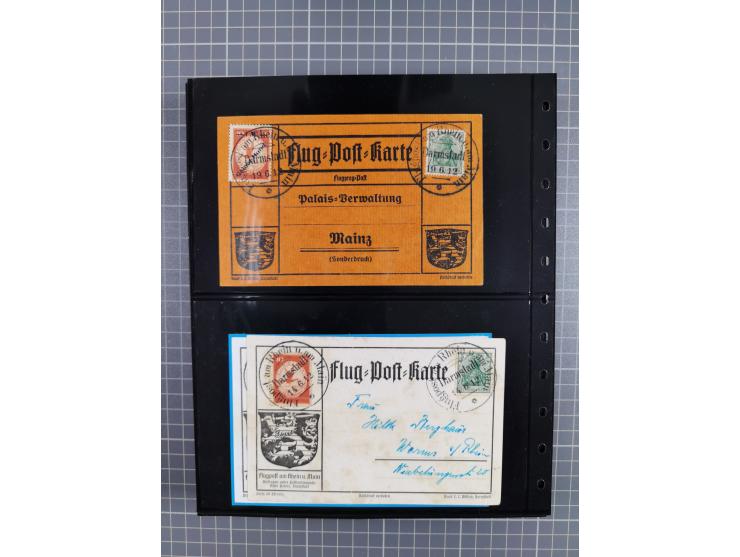 1912/78, interessante Partie mit über 40 Briefen und Karten ab Rhein-Main, dabei Deutsches Reich Mi.-Nr. I auf Bildpostkarte 