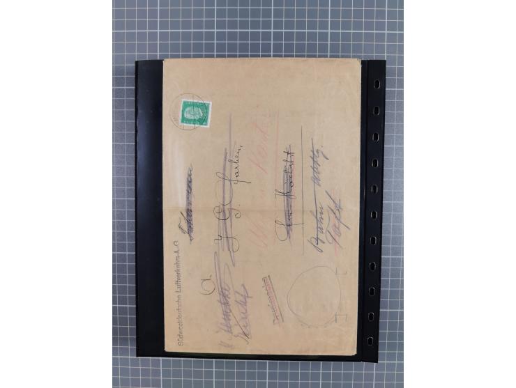 1912/78, interessante Partie mit über 40 Briefen und Karten ab Rhein-Main, dabei Deutsches Reich Mi.-Nr. I auf Bildpostkarte 