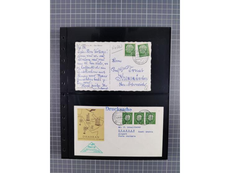 1912/78, interessante Partie mit über 40 Briefen und Karten ab Rhein-Main, dabei Deutsches Reich Mi.-Nr. I auf Bildpostkarte 