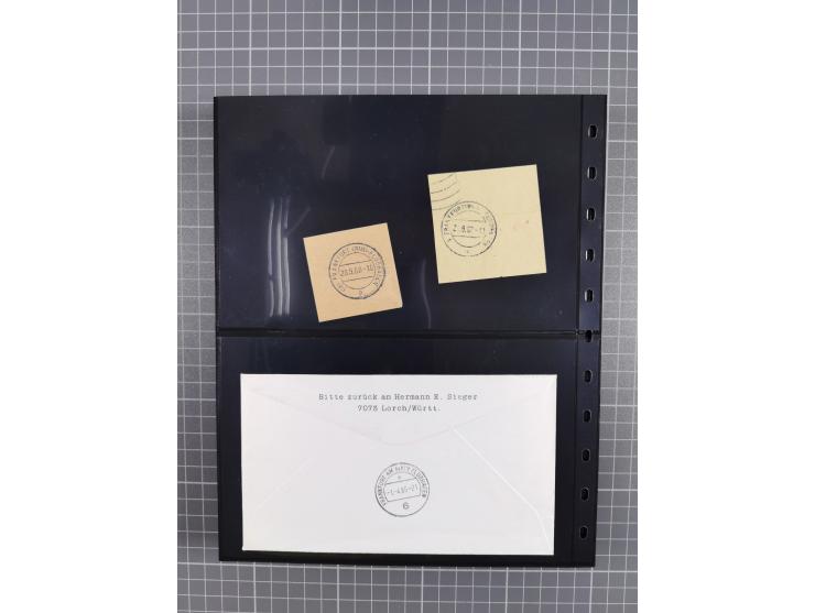 1912/78, interessante Partie mit über 40 Briefen und Karten ab Rhein-Main, dabei Deutsches Reich Mi.-Nr. I auf Bildpostkarte 