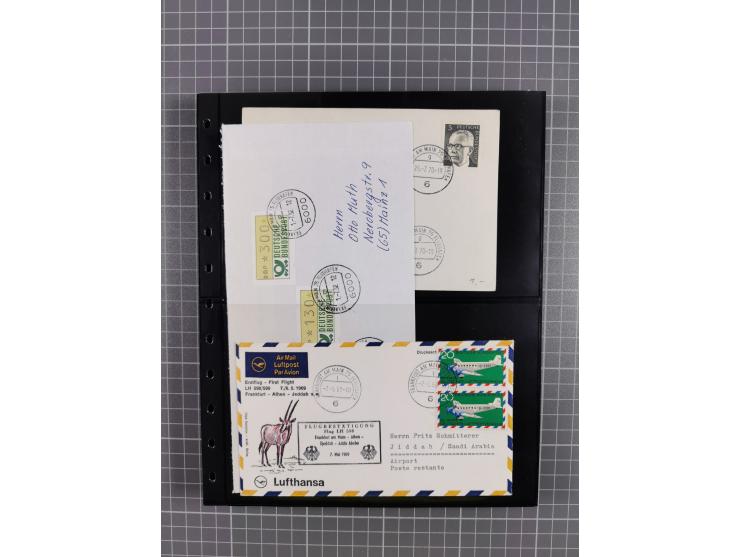 1912/78, interessante Partie mit über 40 Briefen und Karten ab Rhein-Main, dabei Deutsches Reich Mi.-Nr. I auf Bildpostkarte 