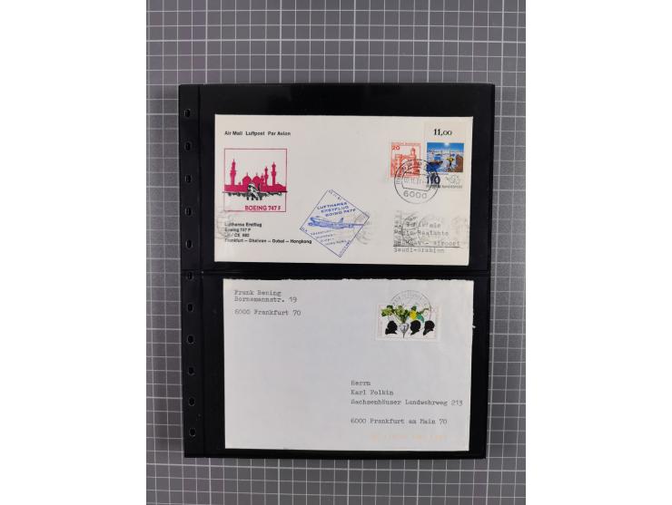 1912/78, interessante Partie mit über 40 Briefen und Karten ab Rhein-Main, dabei Deutsches Reich Mi.-Nr. I auf Bildpostkarte 