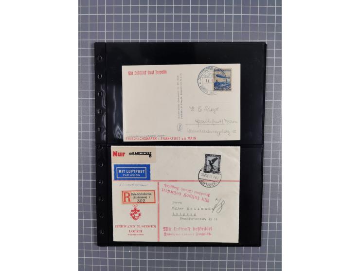 1912/78, interessante Partie mit über 40 Briefen und Karten ab Rhein-Main, dabei Deutsches Reich Mi.-Nr. I auf Bildpostkarte 