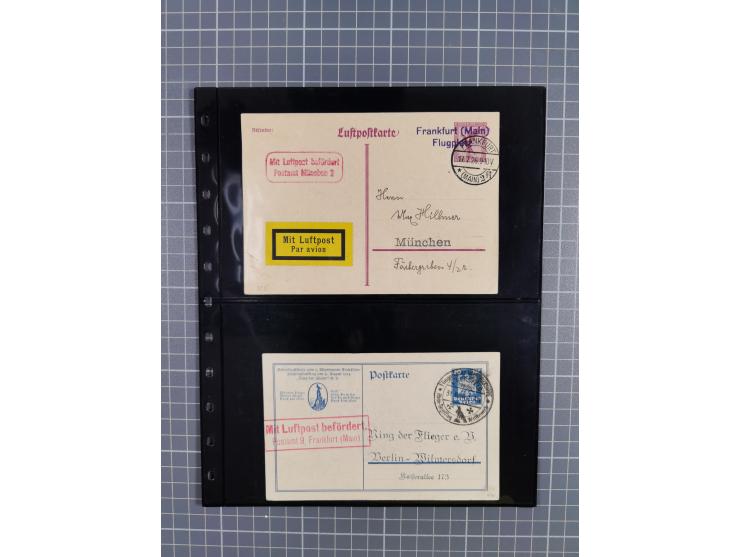 1912/78, interessante Partie mit über 40 Briefen und Karten ab Rhein-Main, dabei Deutsches Reich Mi.-Nr. I auf Bildpostkarte 