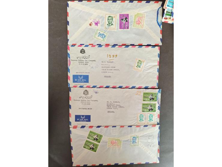 1950/80 ca., early covers lot with airmail, labels, good Shah frankings etc. in folder
