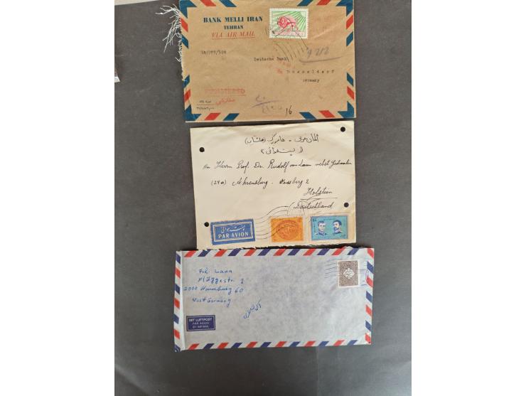 1950/80 ca., early covers lot with airmail, labels, good Shah frankings etc. in folder