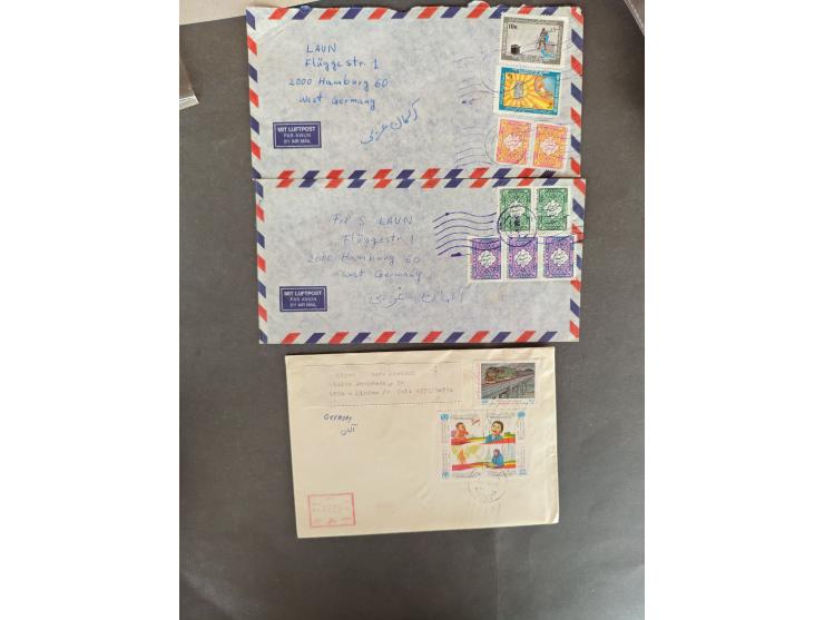 1950/80 ca., early covers lot with airmail, labels, good Shah frankings etc. in folder