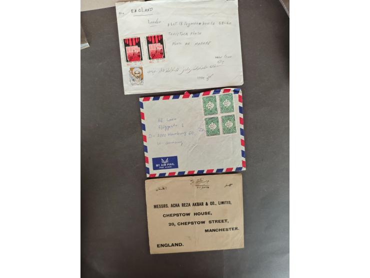 1950/80 ca., early covers lot with airmail, labels, good Shah frankings etc. in folder