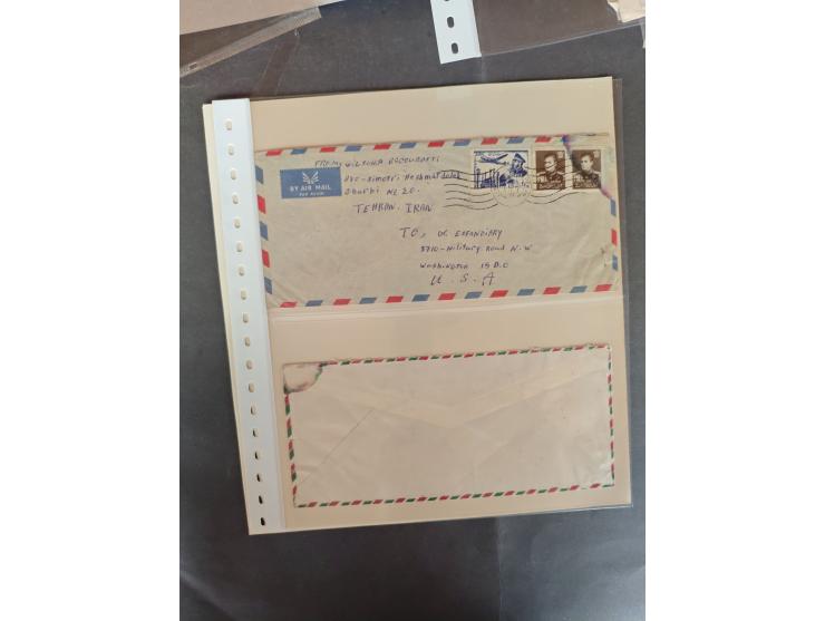 1950/80 ca., early covers lot with airmail, labels, good Shah frankings etc. in folder
