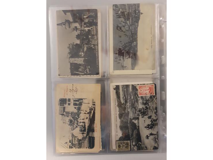 Turkey, 1900-20, 43 postcards Smyrna, Bursa, Constantinople, costumes, workers, mosques, palais, railway Salonique in folder