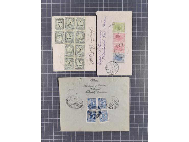 1906/22, small group of 7 covers, including one with transit-r-label “Vom Ausland über..”, registered covers, postage due, go