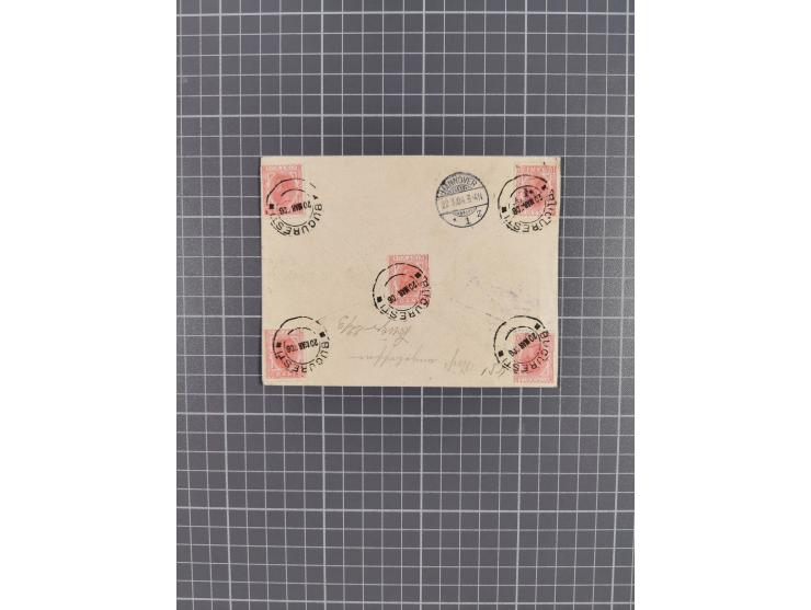 1906/22, small group of 7 covers, including one with transit-r-label “Vom Ausland über..”, registered covers, postage due, go