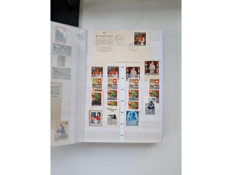 1914/40 (ca.), viele hundert Marken und Belege in 3 großen Steckbüchern, dazu einige moderne Feldpostbriefe