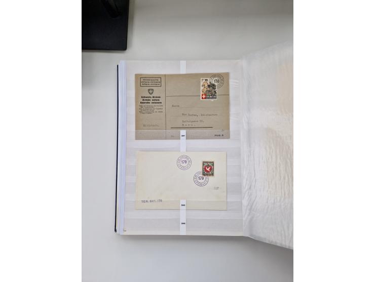 1914/40 (ca.), viele hundert Marken und Belege in 3 großen Steckbüchern, dazu einige moderne Feldpostbriefe