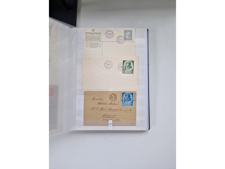 1914/40 (ca.), viele hundert Marken und Belege in 3 großen Steckbüchern, dazu einige moderne Feldpostbriefe