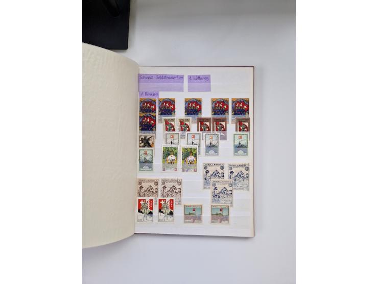 1914/40 (ca.), viele hundert Marken und Belege in 3 großen Steckbüchern, dazu einige moderne Feldpostbriefe