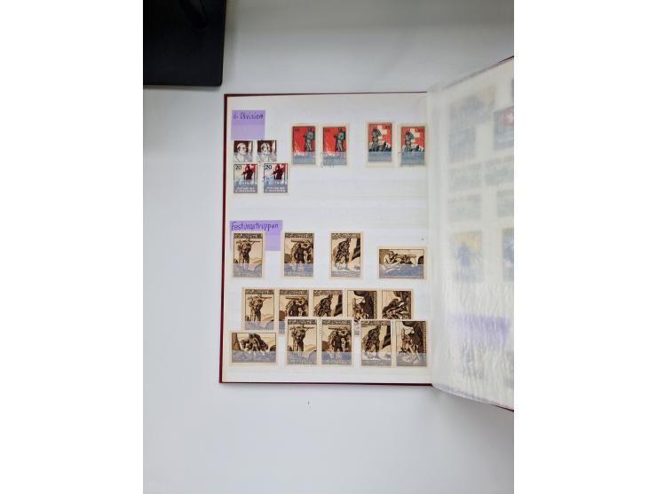 1914/40 (ca.), viele hundert Marken und Belege in 3 großen Steckbüchern, dazu einige moderne Feldpostbriefe