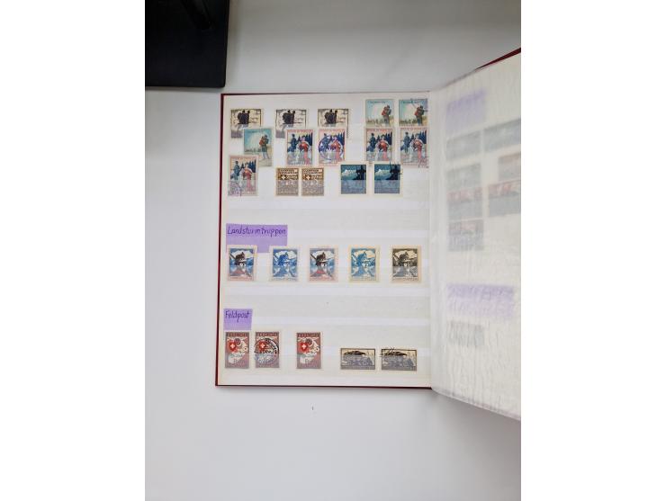 1914/40 (ca.), viele hundert Marken und Belege in 3 großen Steckbüchern, dazu einige moderne Feldpostbriefe