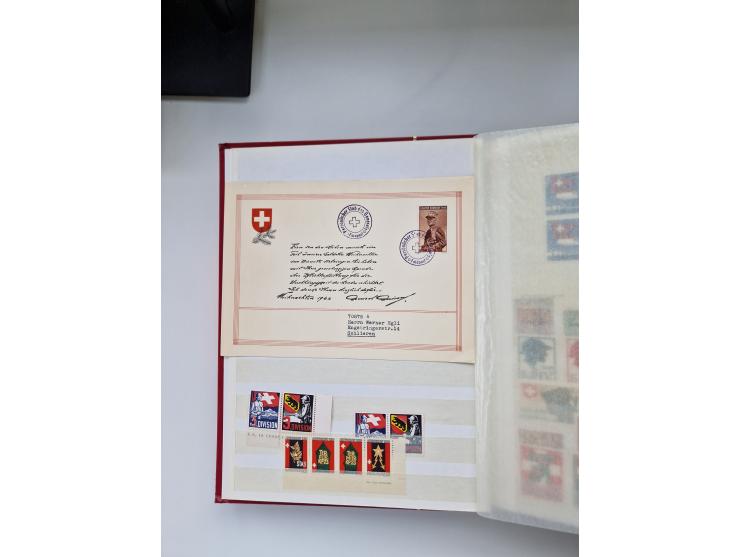 1914/40 (ca.), viele hundert Marken und Belege in 3 großen Steckbüchern, dazu einige moderne Feldpostbriefe